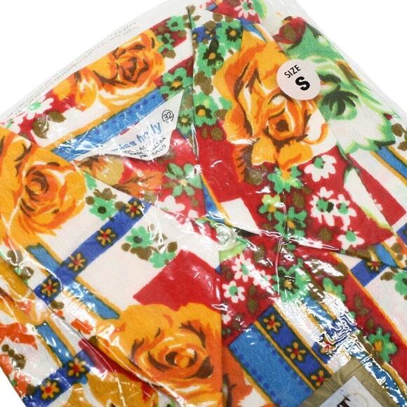 Vintage 70s Miss Holly Vibrant Print Shirt 32 Original Unopened Package -Hey Viv - Picture 5 of 6